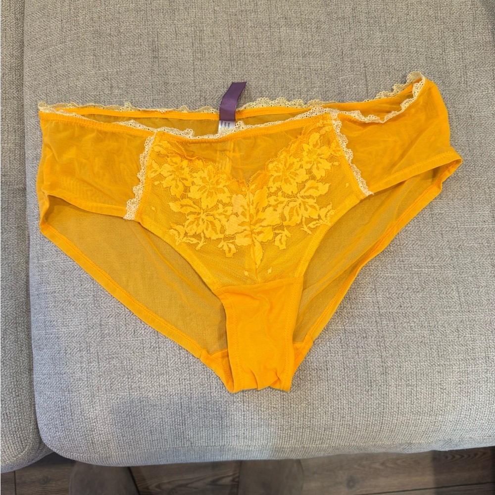 Adore Me Yellow Lace Panties